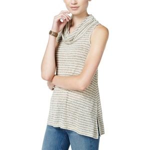NWT HIPPIE ROSE Oatmeal Striped Cowl neck Top - M